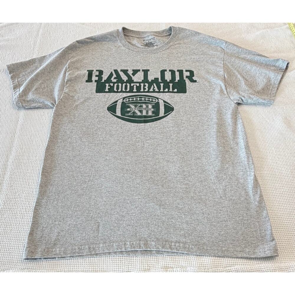 Champion Baylor University gray and green collegiate  graphic tee  LG